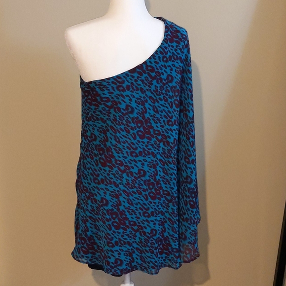 Asymmetrical Leopard Print One-shoulder Dress - Picture 4 of 5